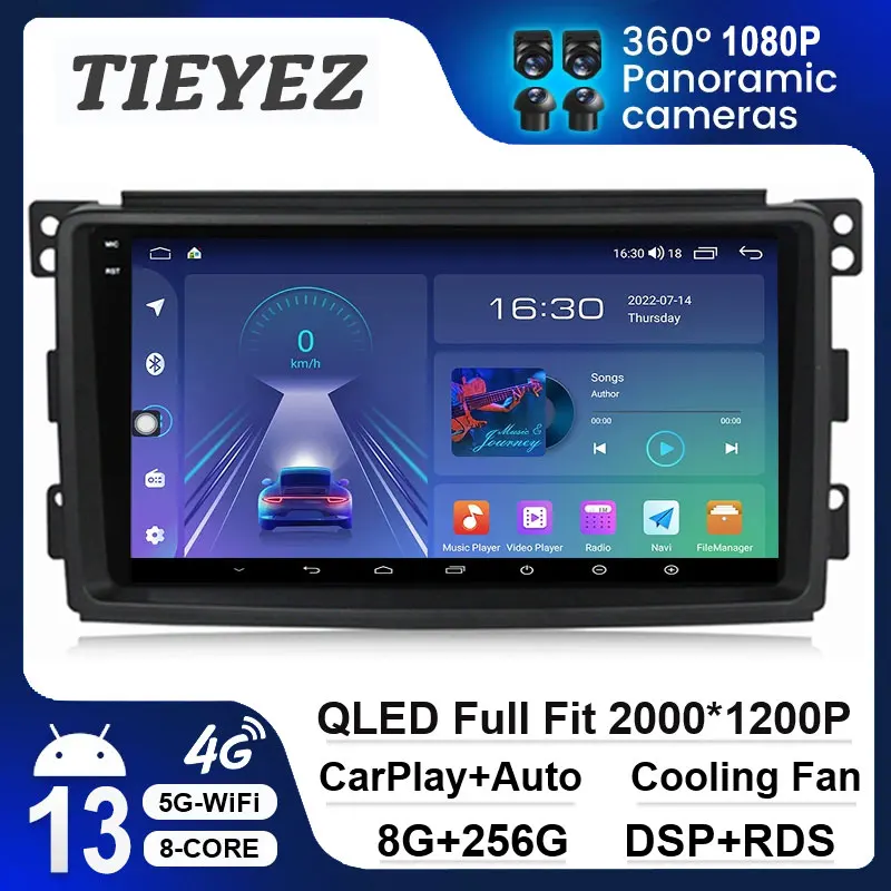 

Android 13 For Mercedes Benz Smart Fortwo 2006 - 2015 Car Radio Multimedia Player Carplay Navigation GPS Head Unit No 2 Din DVD