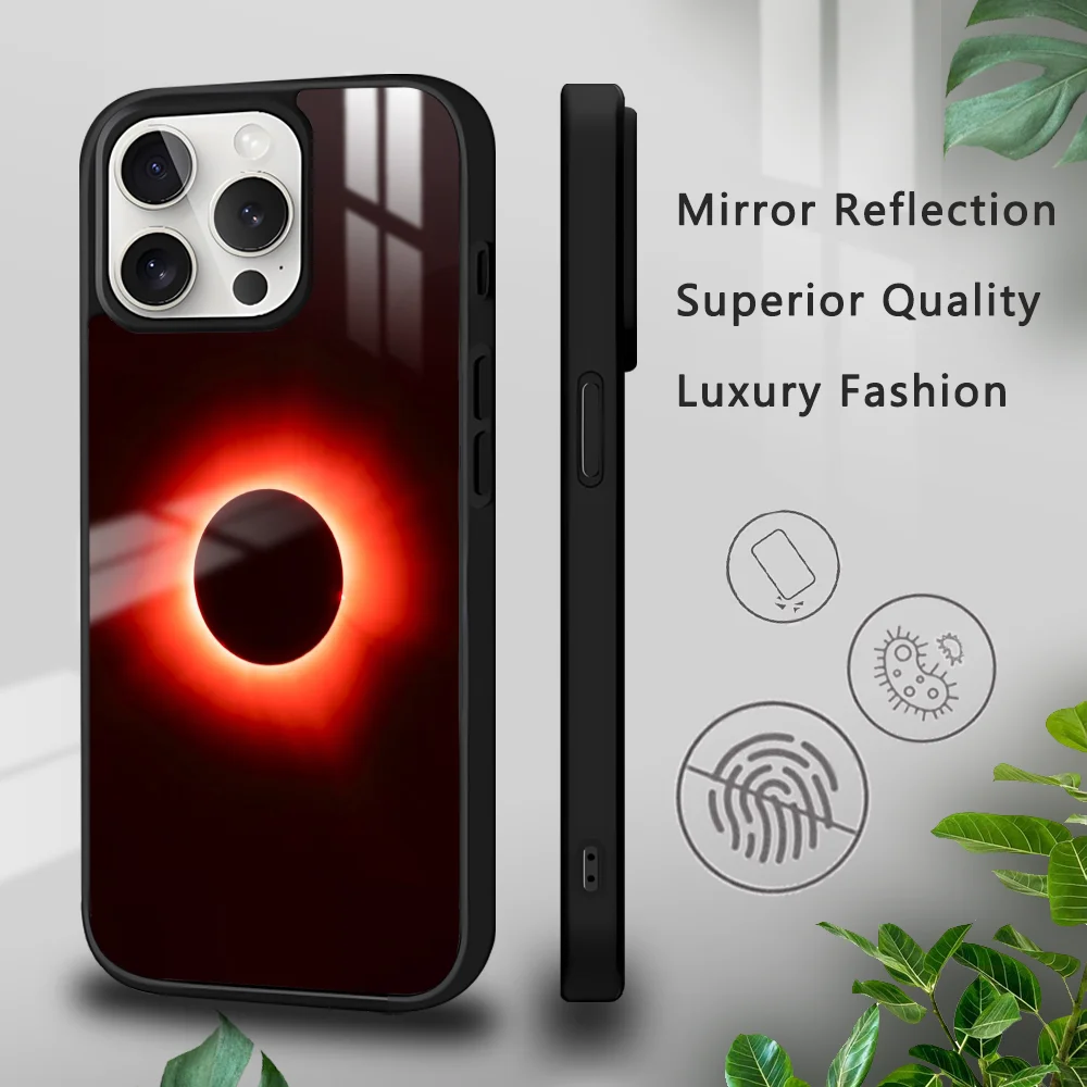 Cool sun eclipse Luxury Phone Case For iPhone 16 15 14 13 12 11 Pro Xs Max Mini Plus Celulares Hard Funda