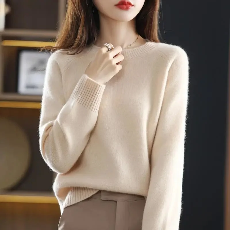 

New cashmere sweater women's sweater in autumn and winter 100% merino wool fashion O-neck autumn warm pullover top