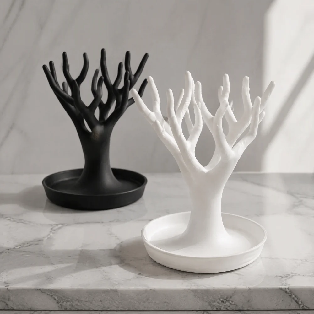 3D Printed Miscellaneous Item Storage Tray Simulated Nordic Tree-shaped Organizer Realistic Jewelry Towers