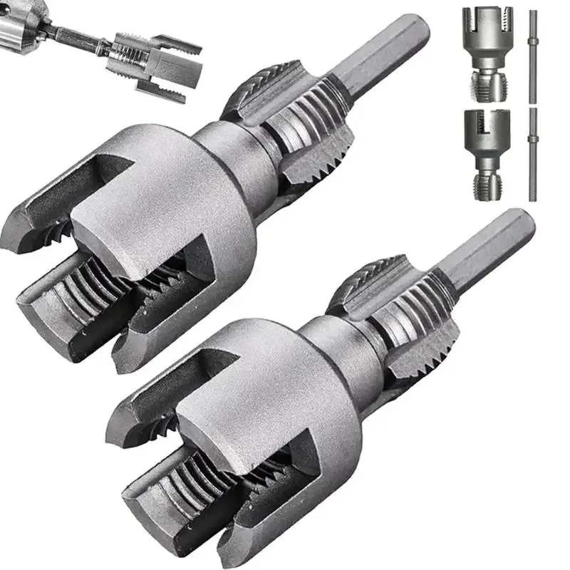 Pipe Thread Cutting Tool Integrated Internal & External Pipe Threading Tool Electric Drill Compatible Pipe Threader Kit