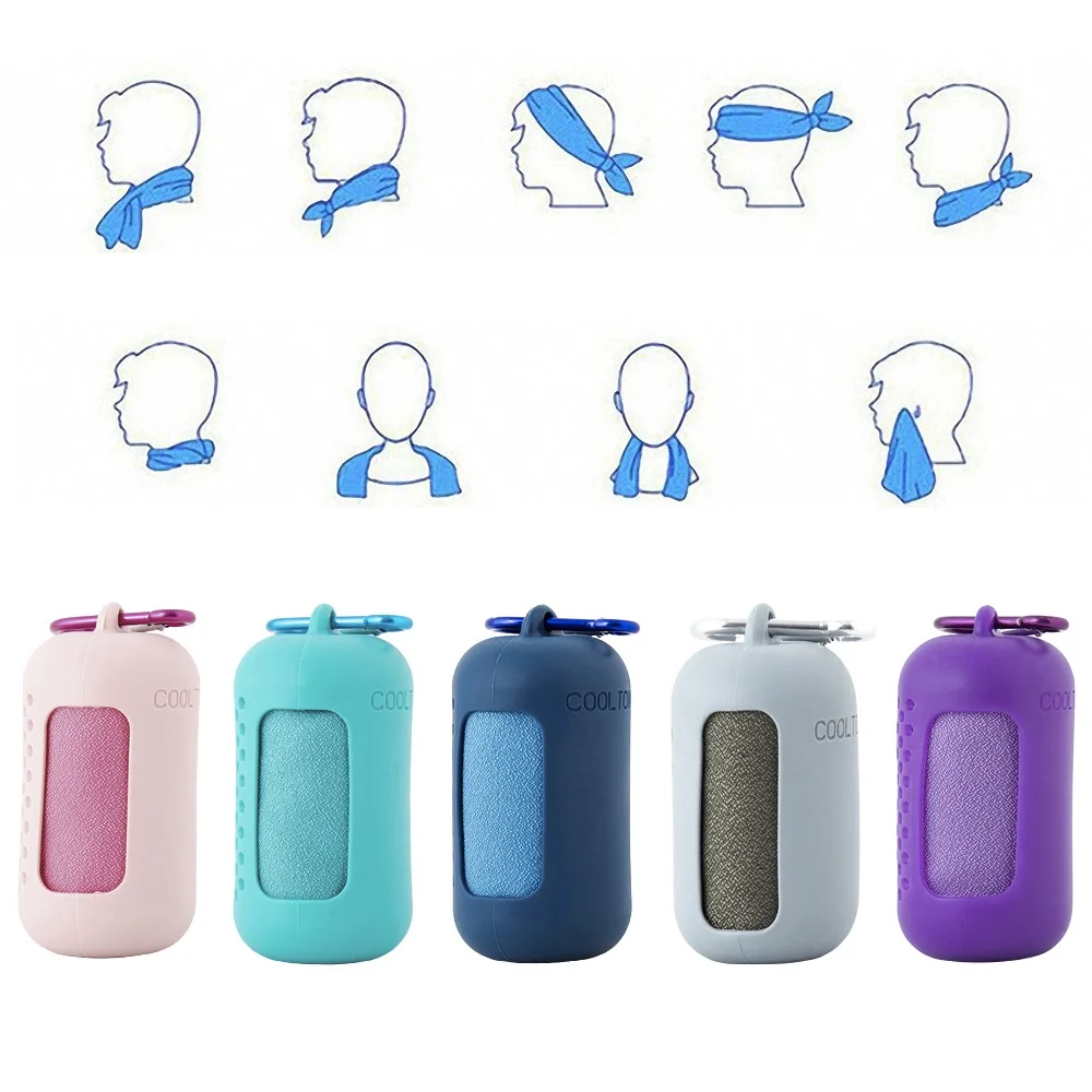 Toalla fría de hielo de secado rápido cómoda, paño de baño de colores sólidos para gimnasio, deportes al aire libre, Fitness, ejercicio,