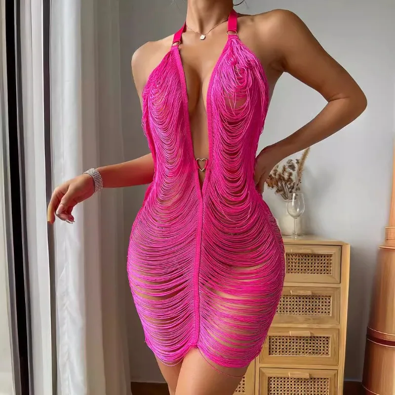 

Women's Summer Dress Spaghetti-strap Backless Seductive Silhouette New Comfortable Casual Minimalist Niche Versatile Fashionable