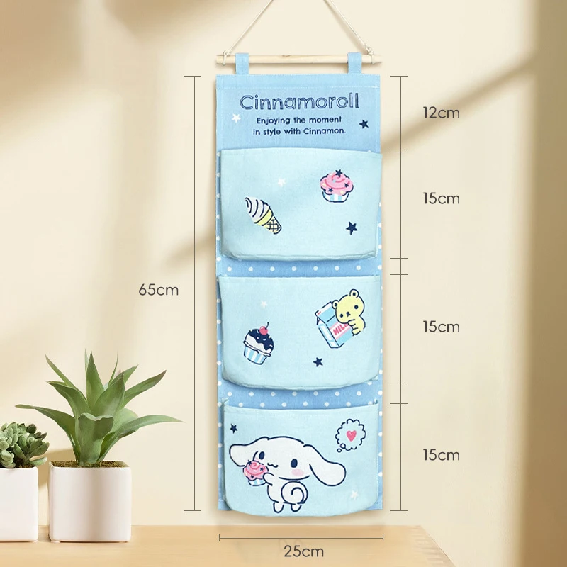 

Kawaii Sanrio Anime Storage Hanging Bag Cute Hello Kitty Kuromi Cinnamoroll Cartoon Hanging Waterproof Storage Bag Gift for Girl