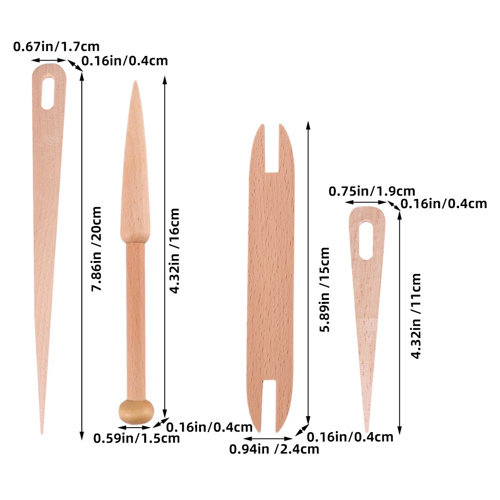 1 مجموعة خشبية النسيج المكوك عدة للحياكة نسيج والكروشيه DIY الحرف أدوات المبتدئين لوازم الحرف اليدوية #5