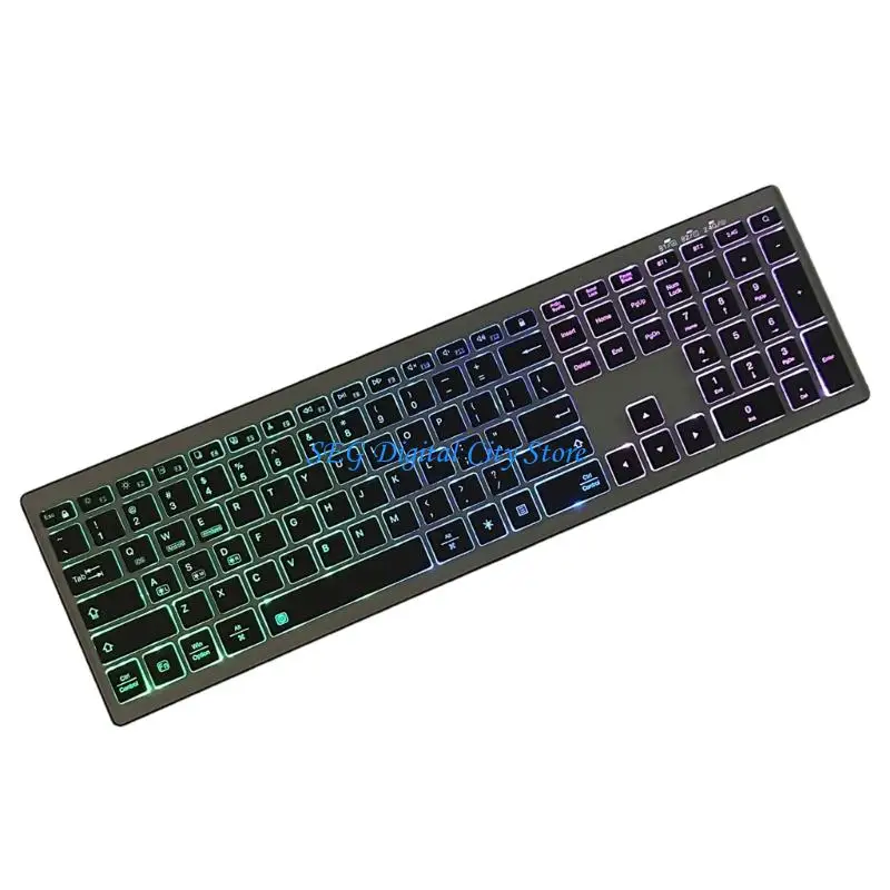 

U75B Thin Wireless Keyboard 110Key With Number Pad 3 Devices Simultaneous Connection Fast Charging Portable Design