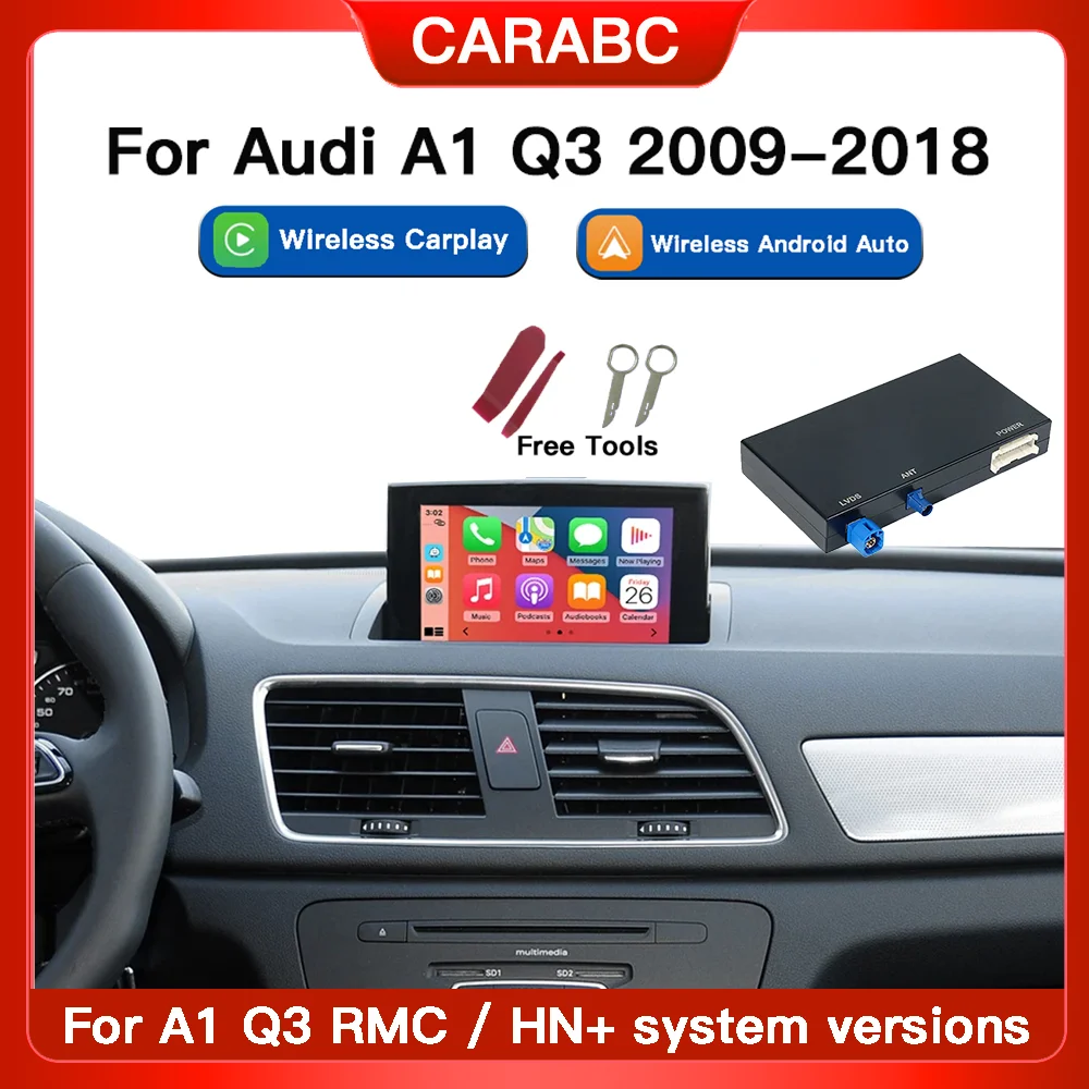 CARABC Wireless Carplay module for Audi A1 Q3 RMC HN+ 2009-2018 Year Support Android Auto autolink Airplay Rear Camera Car Play