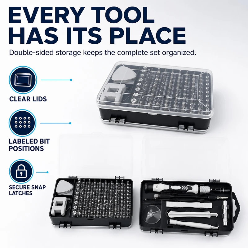 115-in-1 Precision Screwdriver Tool Set Double Sided Organizer Case for Electronics Phone Laptop Tablet Camera Watch DIY