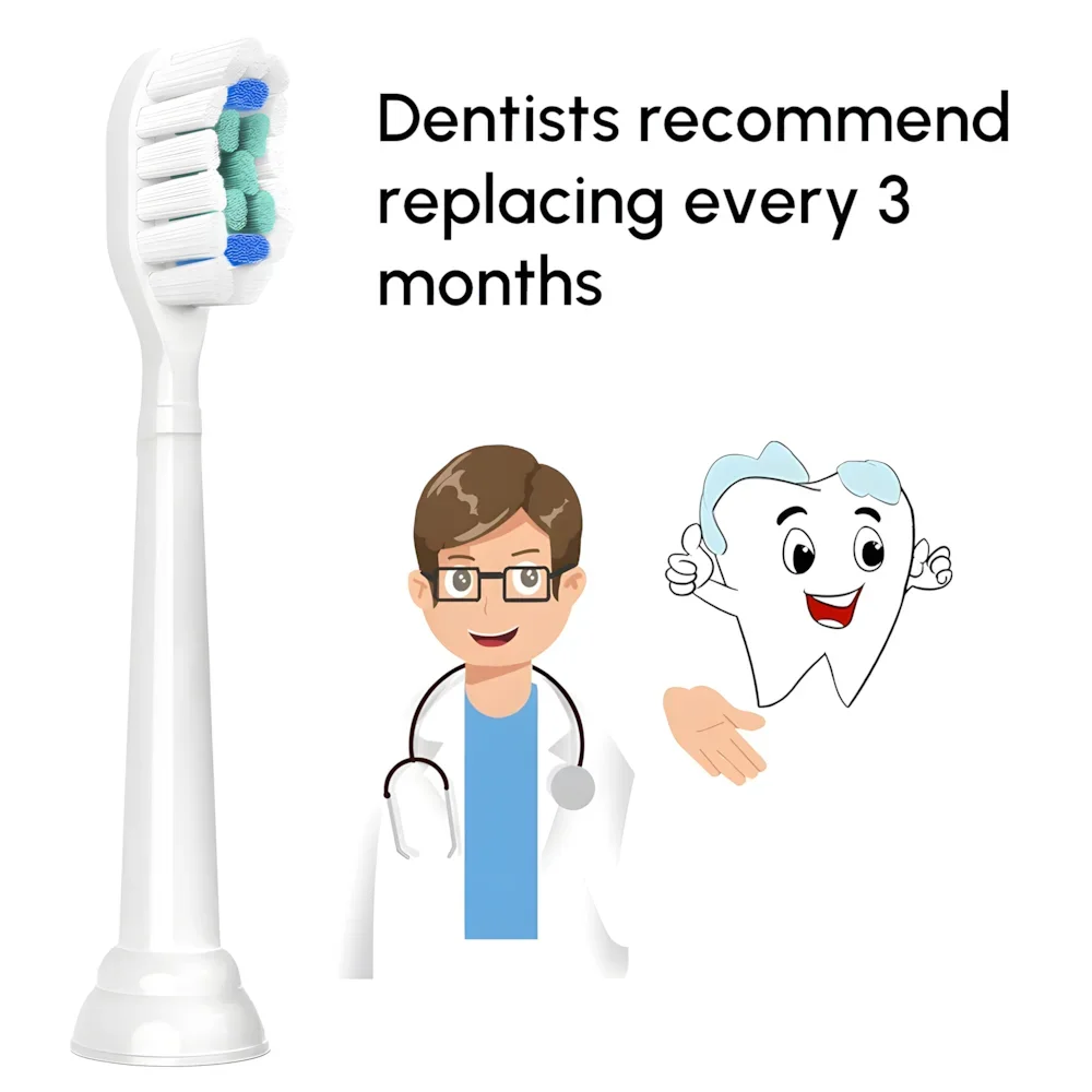 رؤوس فرشاة الأسنان البديلة المتوافقة مع رأس فرشاة الأسنان الكهربائية فيليبس Sonicare 1100 2100 4100 5100 5300 6100 7500