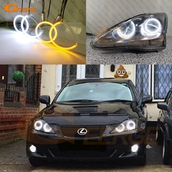 For Lexus IS II IS220 IS250 IS300 IS350 IS-F Ultra Bright A/W Switchback Day Light Turn Signal SMD LED Angel Eyes Kit Halo Rings