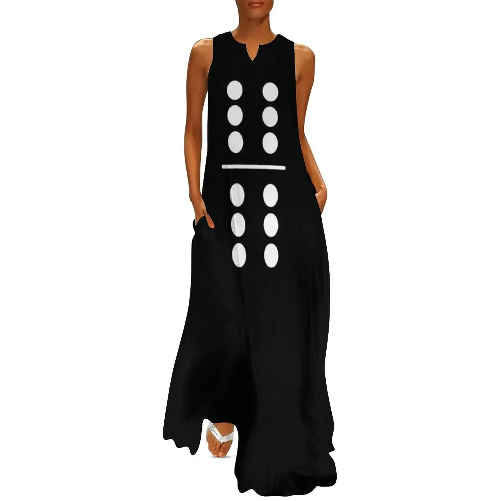 

Domino Costume 6 - 6 double six simple Long Dress women's fashion dresses long dress women evening dress