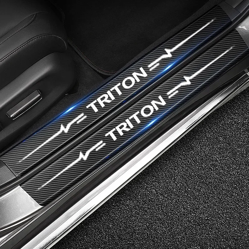Car Door Sill Scuff Plate Trunk Bumper Guard Sticker For Hyundai TRITON Logo Anti Scratch Protective Trim Exterior Accessories