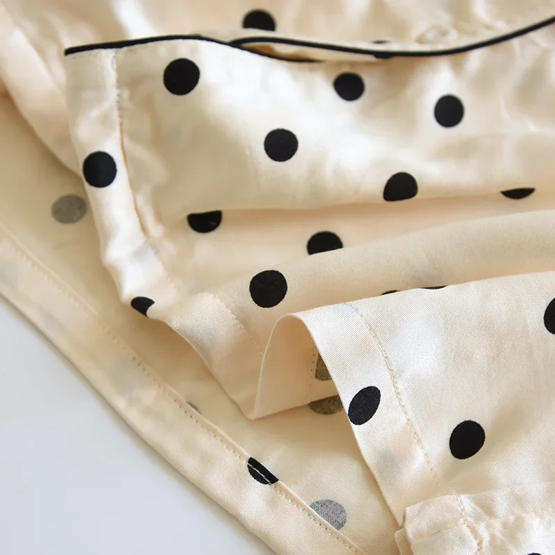 Conjunto de pijama de tres piezas para mujer, Set de ropa de dormir de manga corta, pantalones cortos y pantalones de fibra viscosa, mobiliario