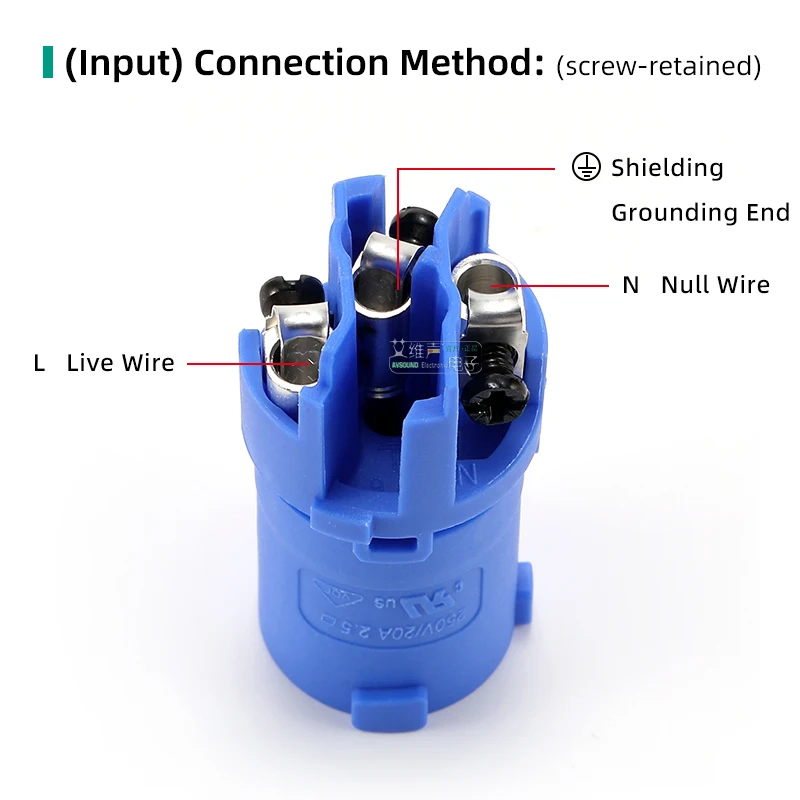 Original NEUTRIK 16A / 20A PowerCON AC Cable Connector Power Input Output Lockable Screw Type Contacts Aviation Plug / Socket