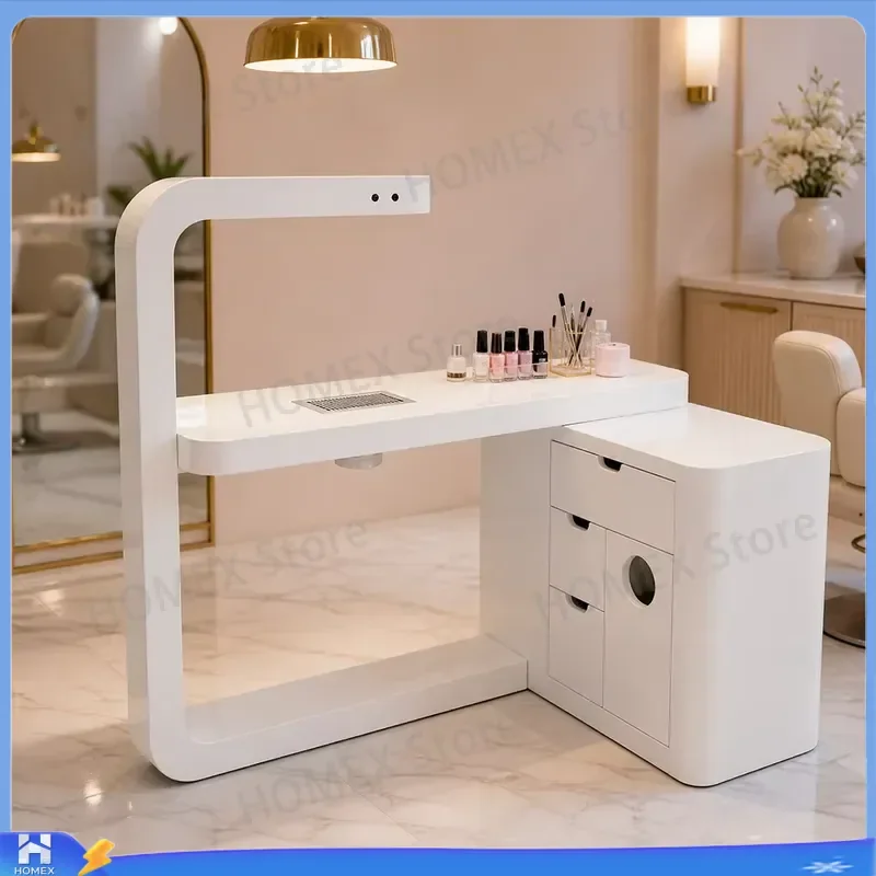 Modern Nail Salon Furniture Manicure Table with Storage Professional Beauty Station Desk for Nail Tech Studio Equipment