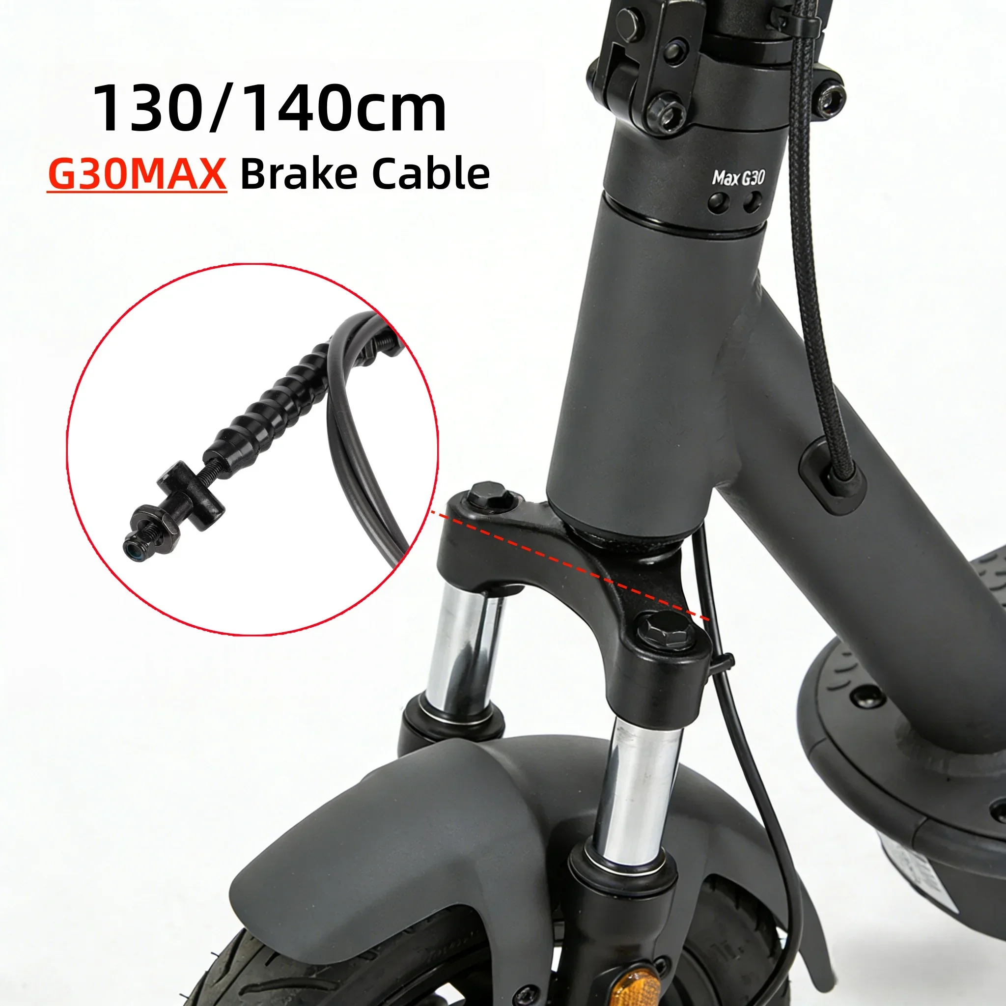Cable de Freno Extendido para Patinete Eléctrico Segway Ninebot, Cable de Freno de Tambor Compatible con Max G30 G30D/E/L/P G2, Accesorios de Freno para Patinete