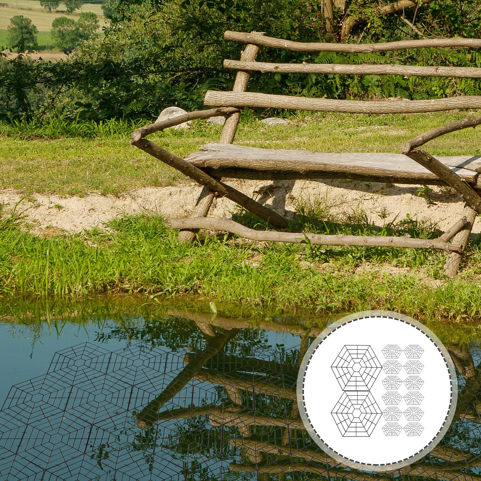 

6 Angle Fish Protective Net Net Floating Plastic Durable Wear Resistant Pond Protector Guard Suitable Outdoor Pond Use Premium