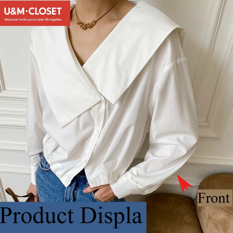 

Новинка 2023 года: летние женские блузки с длинными рукавами — стильный большой отворотный воротник, однотонные повседневные топы, подходящие для поездок на работу