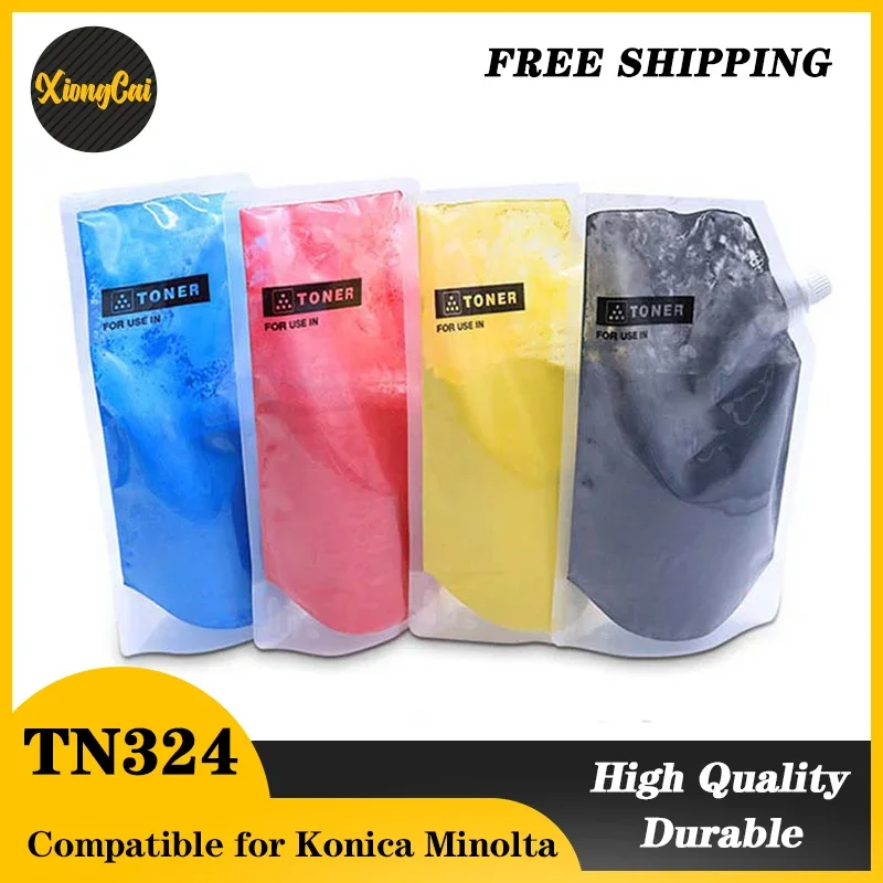 1PC TN324 1KG Toner Powder For Konica Minolta C368 C308 C221 C281 C224 C284 C458 Toner Cartridge Compatible Printer Refill Toner