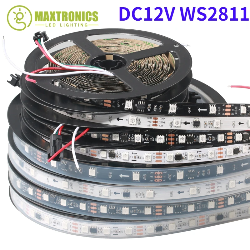 

DC12V 5M RGB WS2811 LED Pixel Strip Light 1 Ic Control 3 Full Color 5050 Led Strip Ribbon Flexible Addressable Digital LED Strip