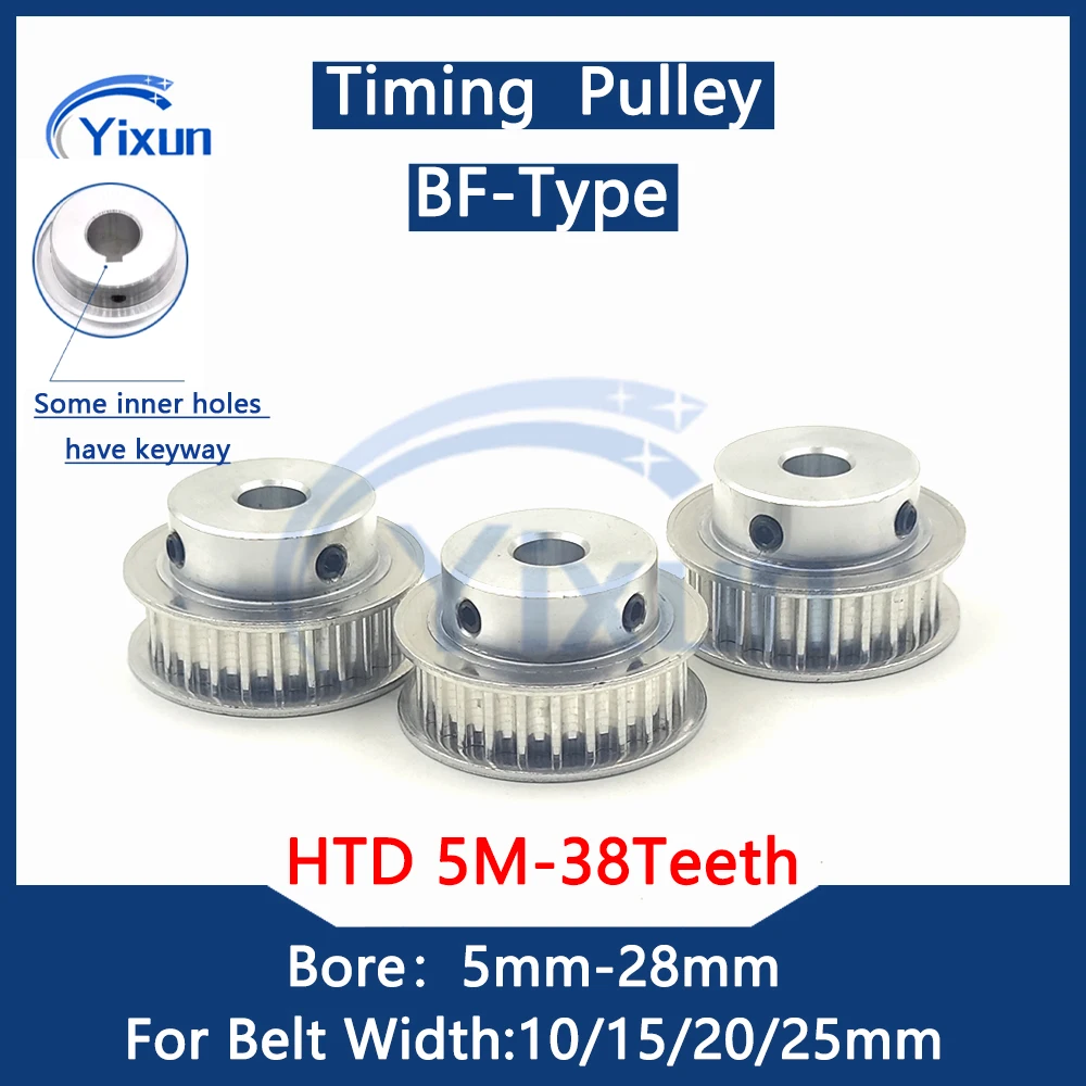 

HTD 5M 38 Teeth Timing Pulley Bore 5mm-28mm For Belt Width 10mm-25mm HTD 5M 38Teeth Keyway Synchronous Wheel 5M Drive Pulley CNC