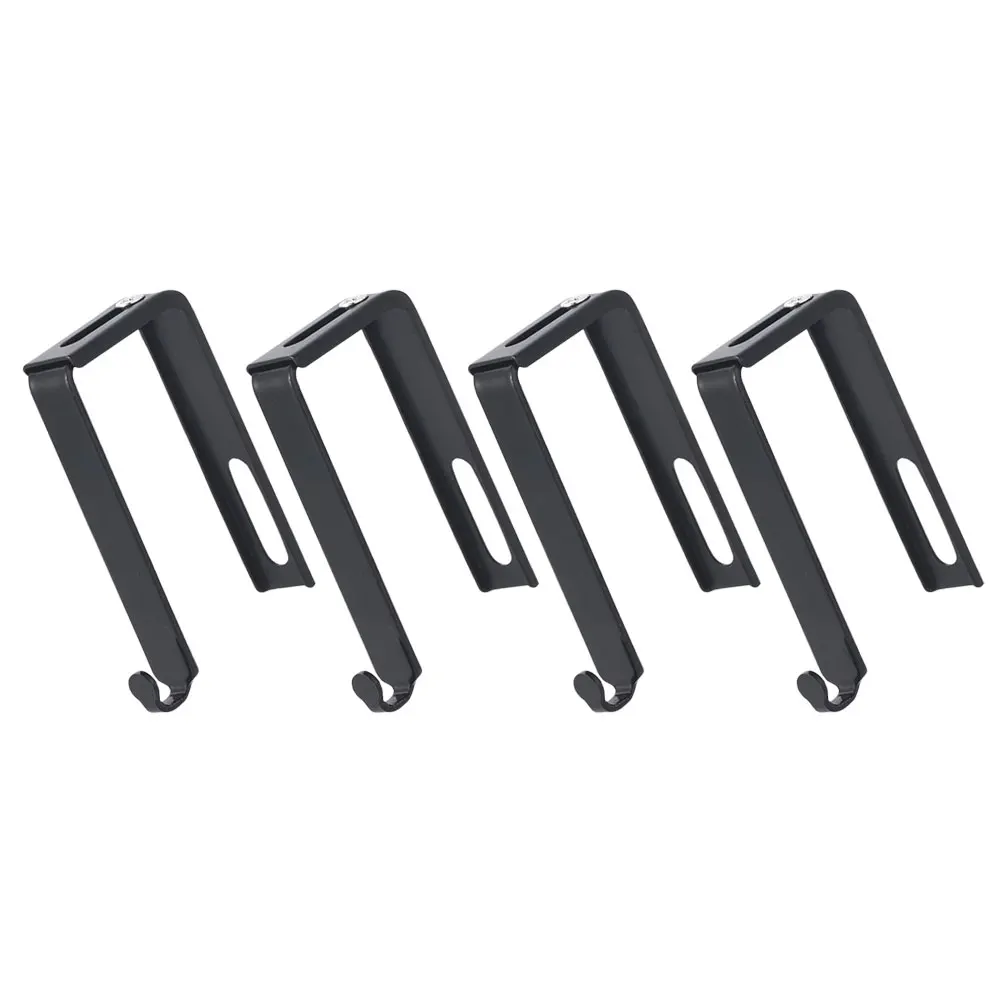 

4pcs Metal Hooks 37-55mm Adjustable Door Hanger Black Wardrobe Storage Hat Rack Cubicle Coat Home Organization Hanging Solution