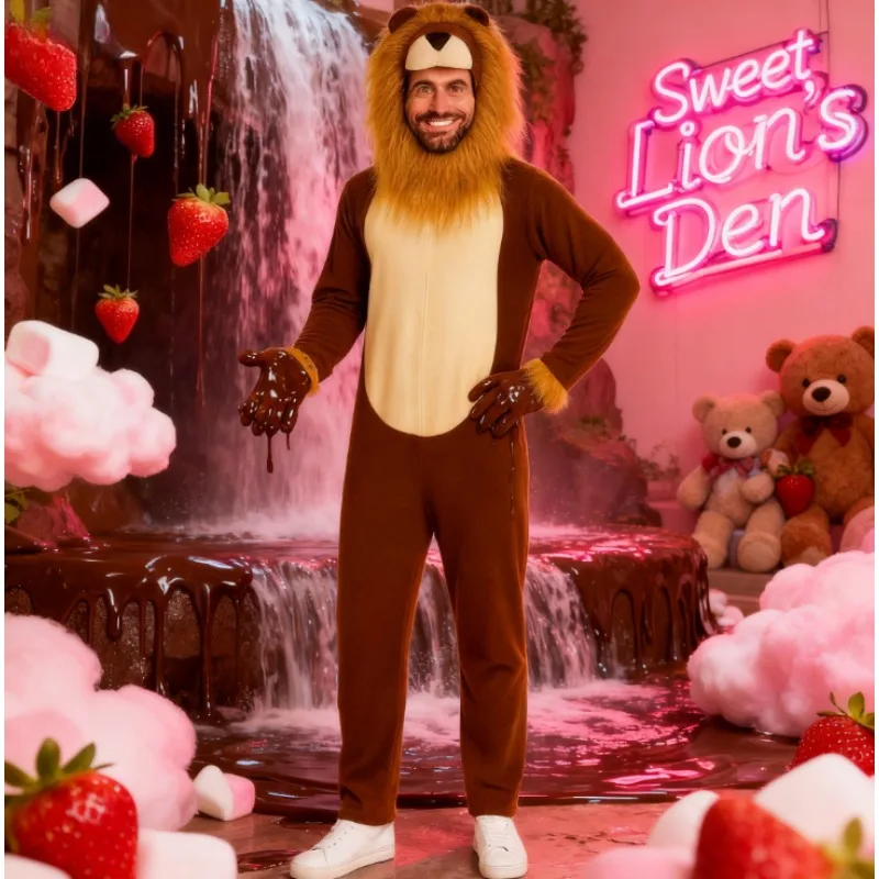 إكسسوارات الأزياء زي الأسد للبالغين - زي مهيب للعروض المسرحية والحفلات ذات الطابع الشخصي #1