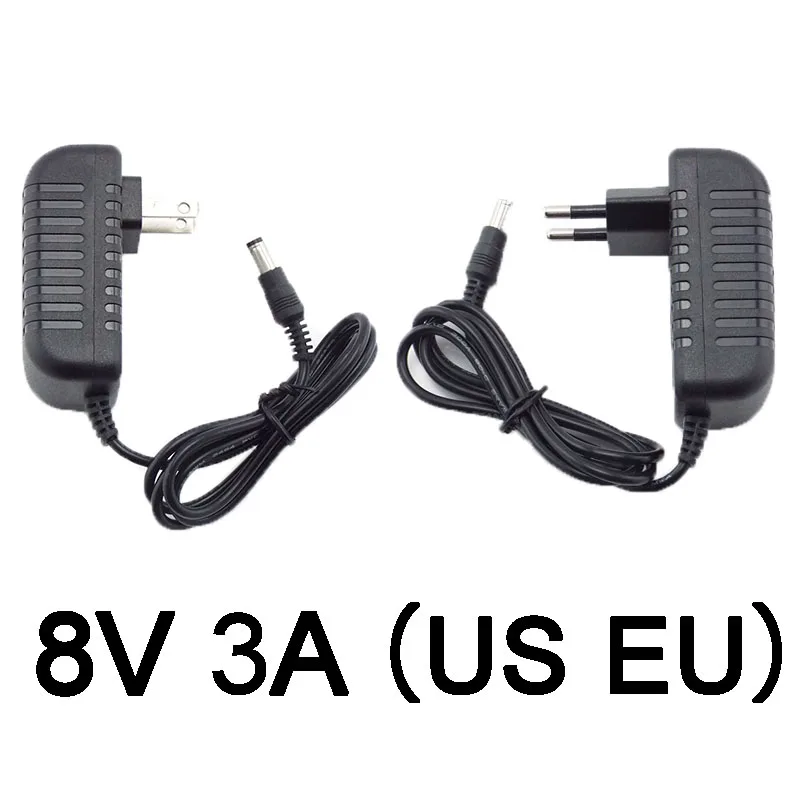 

8V 3A 3000ma Power Supply AC DC Adapter Converter charger 100-240VLed Transformer Charging 8volt for LED Light CCTV camera