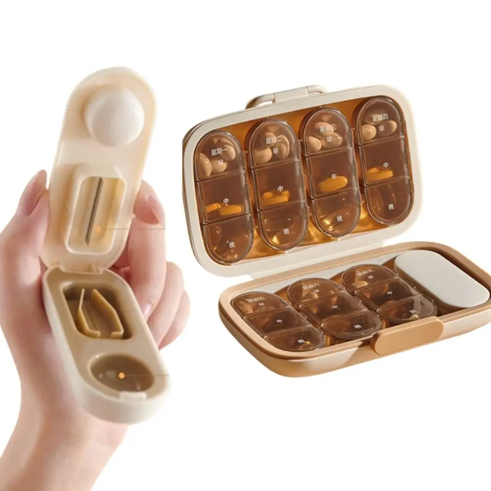 

BPA Free 21/22 Grids Pill Dispenser Box Large Capacity Portable Pill Case Durable Compact Medicine Divider Case Outdoor