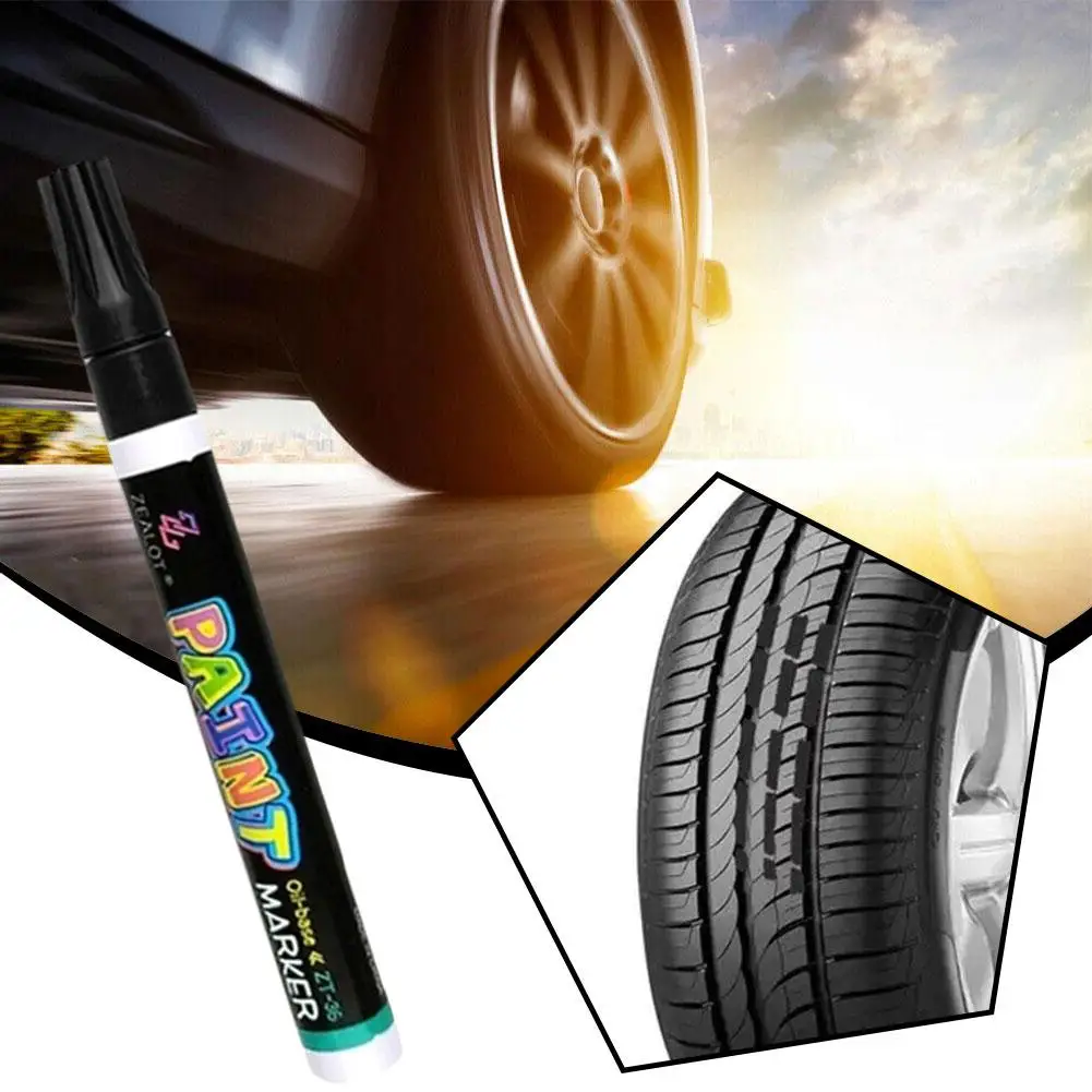 

Oil-Based Waterproof Marker Pen Permanent Car Tire Paint Pen for Metal,Tire,Wood,Fabric,Canvas,Rock,Plastic,DIY Crafts P2K2