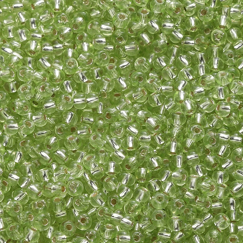 300pcs Silver Lined Seed Beads, 3mm Round Czech Glass Beads
