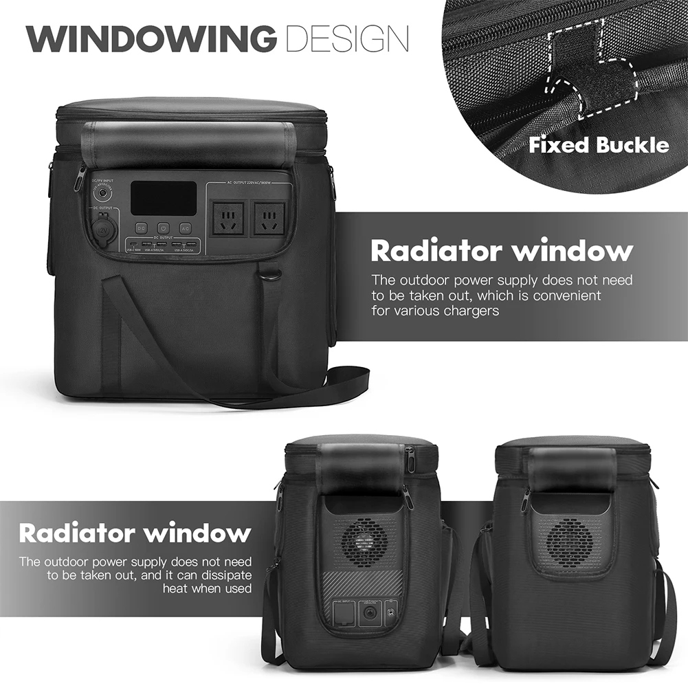 Waterproof Storage Case for BLUETTI Portable Power Station AC180 Carrying Case Travel Storage Bag with Shoulder Strap Handle