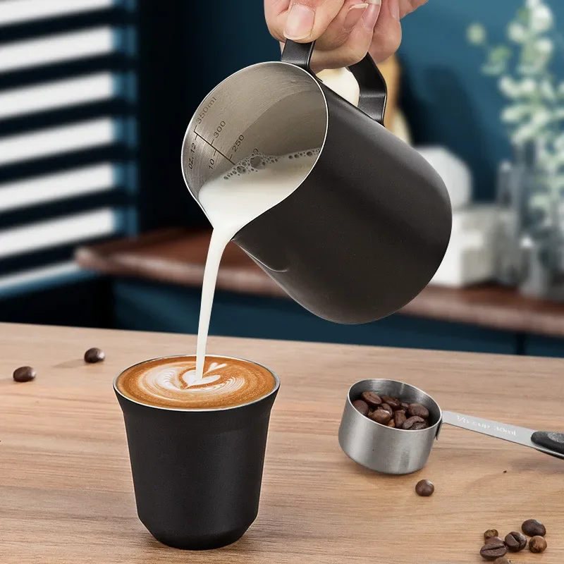 Milk Frothing Pitcher Latte Milk Frother Jug Barista spresso Stainless Steel Jars Coffee Shop Accessories
