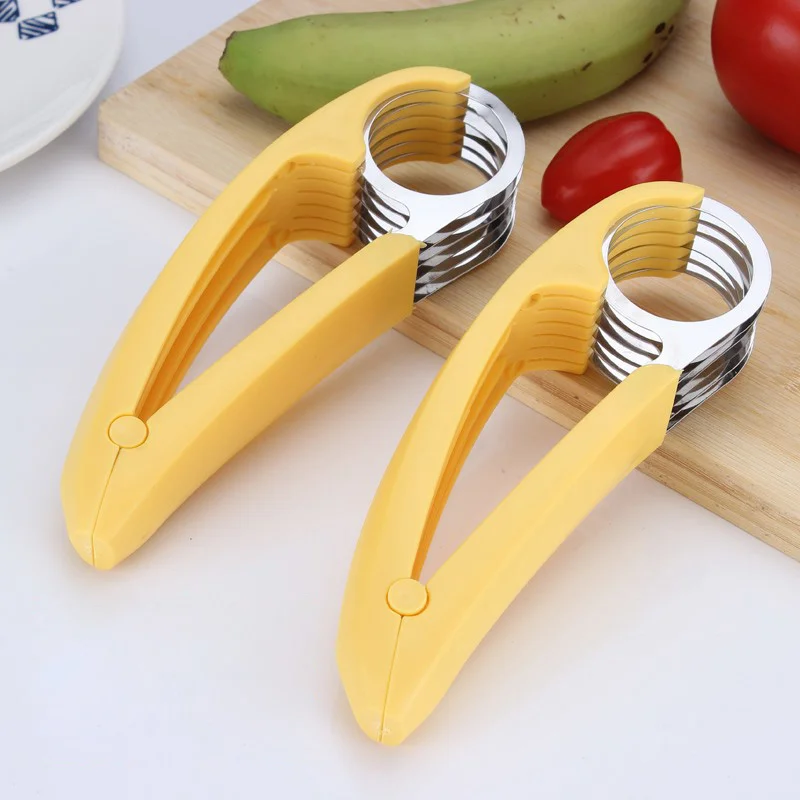 Kitchen Accessories Banana Slicer Fruit Vegetable Sausage Slicer Stainless Steel Banana Cutter Salad Sundaes Tools Cooking Tools