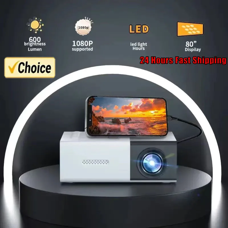 YG300 MINI Proiettore Home Theater portatile Smart TV Proiettore laser Cinema 3D Videoproiettore LED per film 4K 1080P tramite porta HD