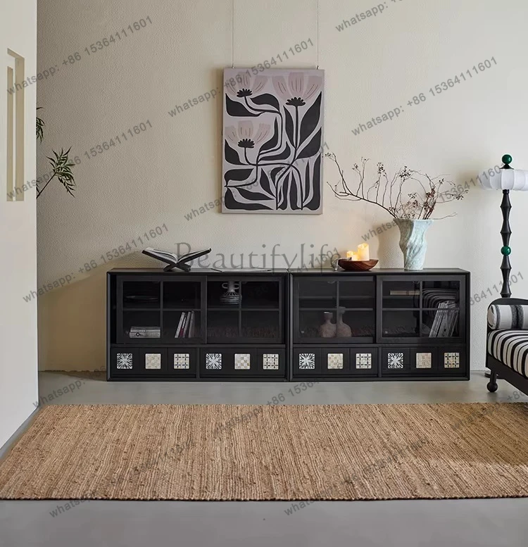 

Combined TV Storage Locker Integrated Living Room Household Solid Wood Floor High TV Floor Cabinet