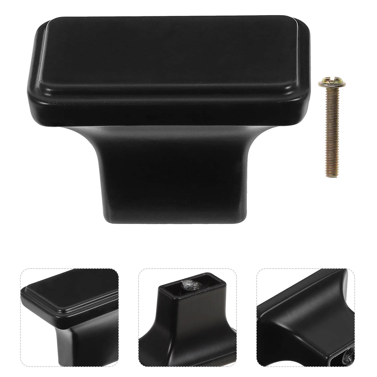

6 Pcs Black Cabinet Handles Door Pulls Drawer Knobs for Dressers Parts Modern Zinc Alloy Metal