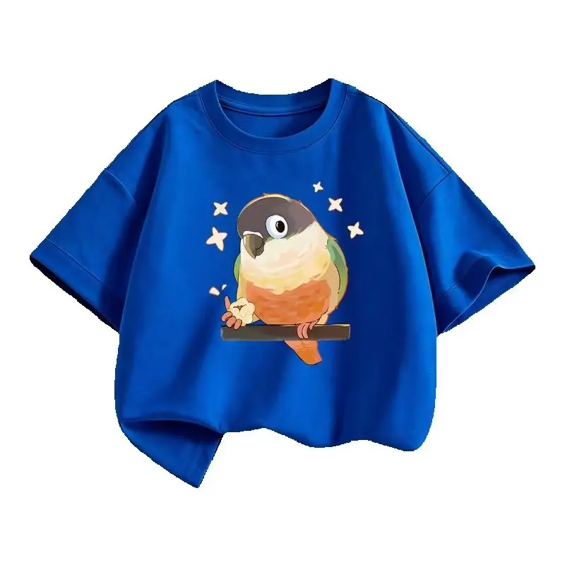 2026 New Star Parrot Children's T-shirt Short Sleeve Clothes Summer Clothes T-shirt Breathable Parent Child Wear