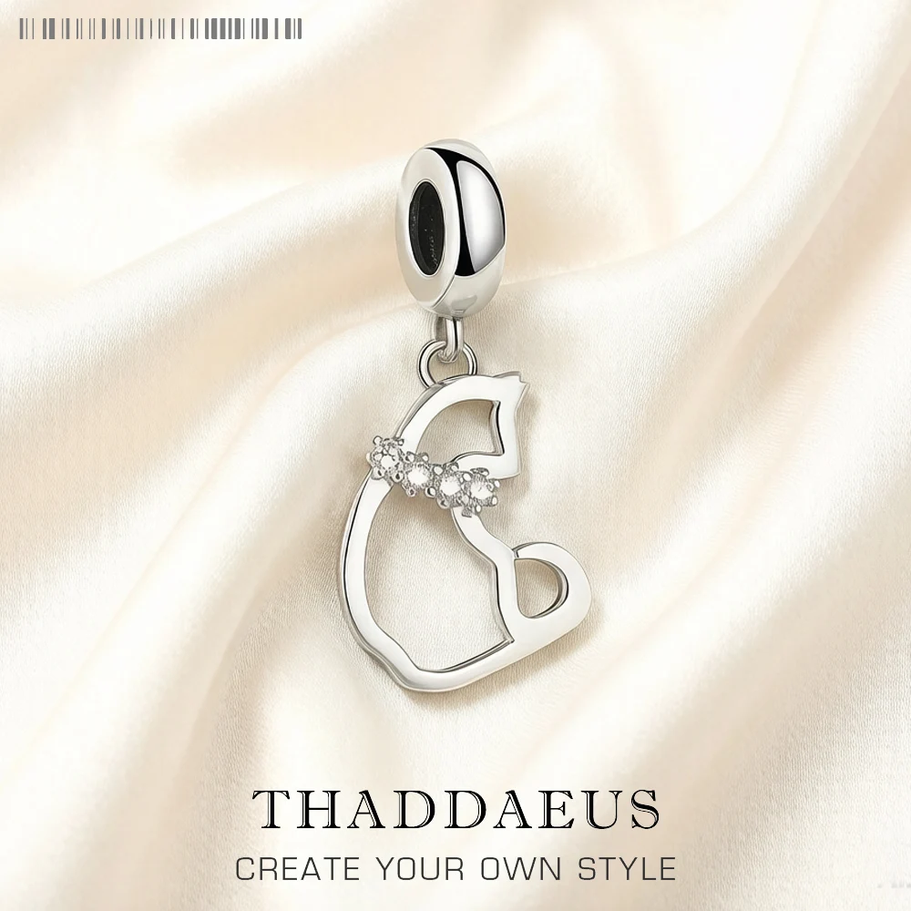 Pendentifs breloques chat pour femmes, en argent sterling 925, nouveaux bijoux mignons 2022