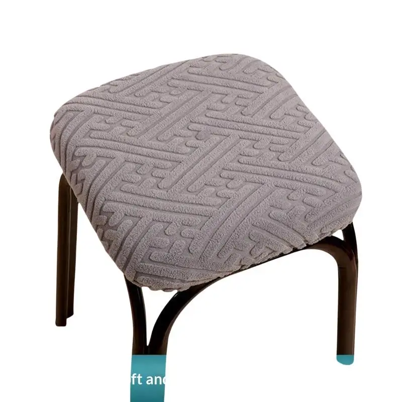 Universal Solid Color Washable Square Chair Seat Cover Soft Removable Stool Case Dust Proof Anti Slip Chair Cushion Protector