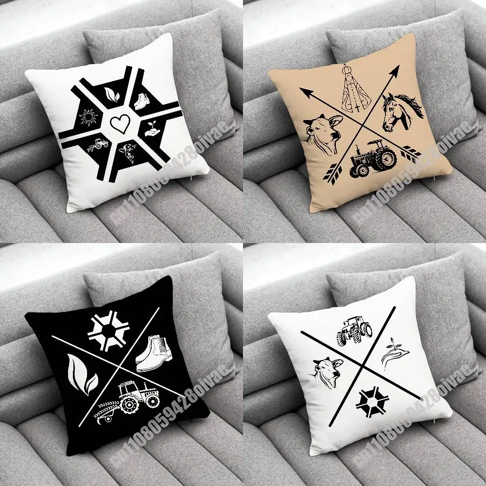 

Farm Vehicle Tractor Agriculture Truck Throw Pillow Case For Decoration 45cm 55x55cm Square Office Cushion Cover