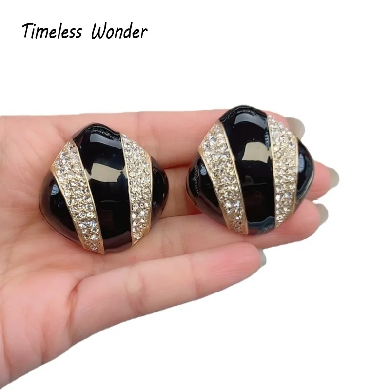 

Вневременные серьги на пуговицах с эмалью и цирконием в стиле ретро для женщин, дизайнерские ювелирные изделия, роскошный подарок для подиума, винтажный топ, модный 5133