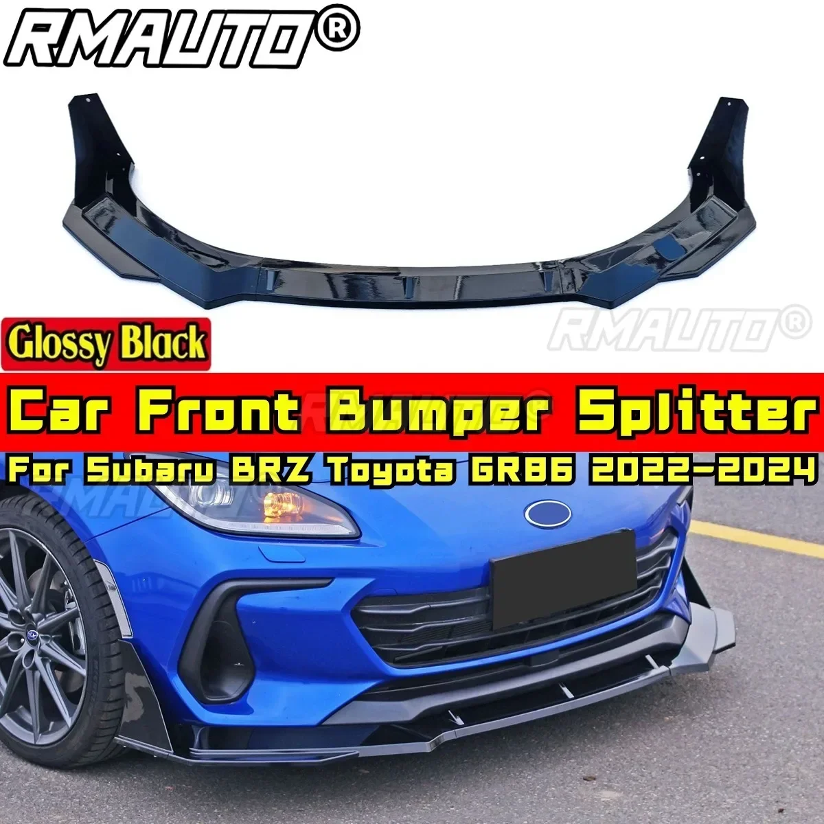 BRZ GR86  Front Bumper Cover Glossy Black Front Bumper Diffuser DC Style For Subaru BRZ Toyota GR86 2022-2024 Car Accessories