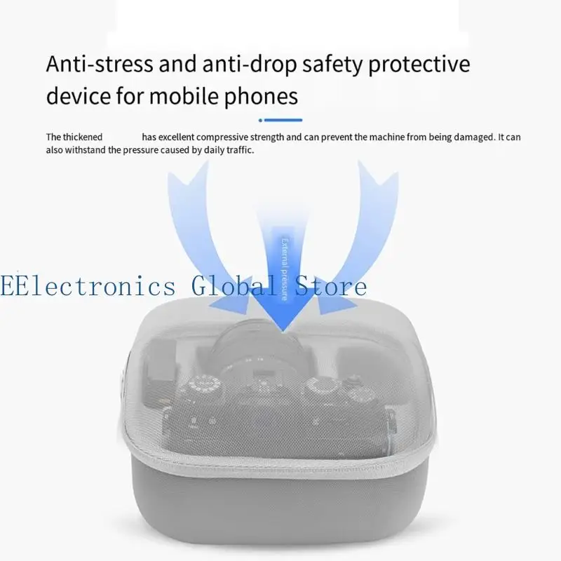 462B Camera Carrying Case Shock Absorption Camera Storage Weatherproof PU Texture Suitable for Travel Accessories