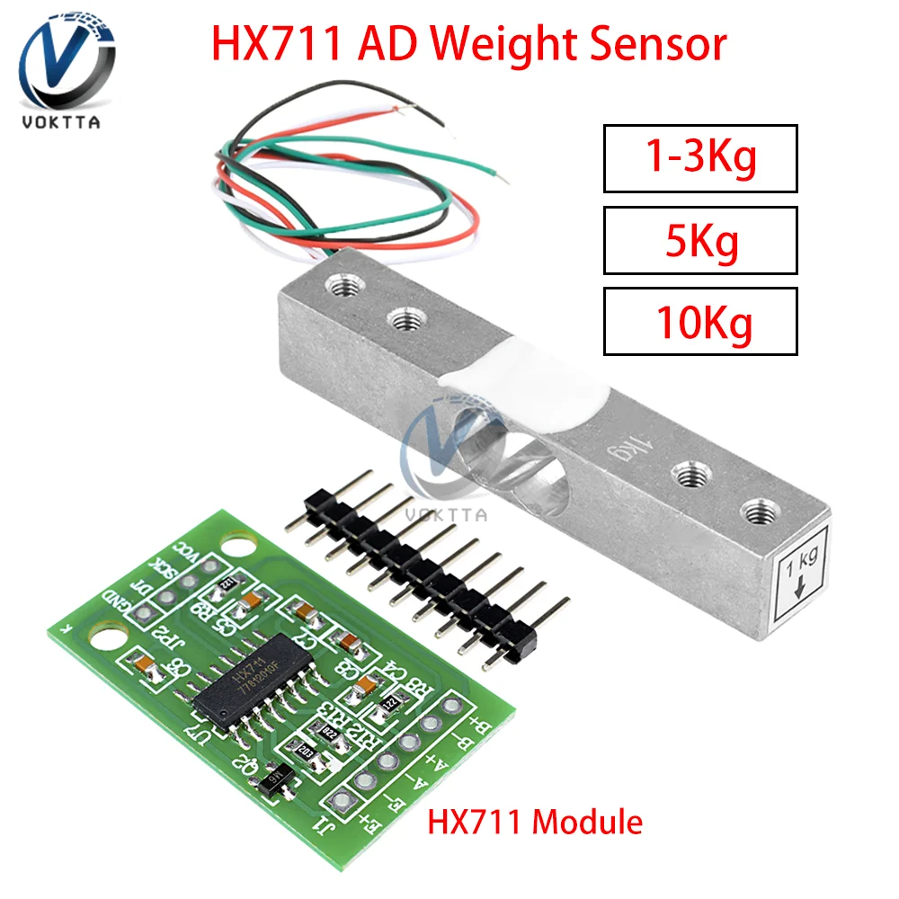 Célula de carga 1kg 2kg 3kg 5kg 10kg Sensor de peso de aleación de aluminio HX711 Módulo de sensor de presión de pesaje para báscula electrónica