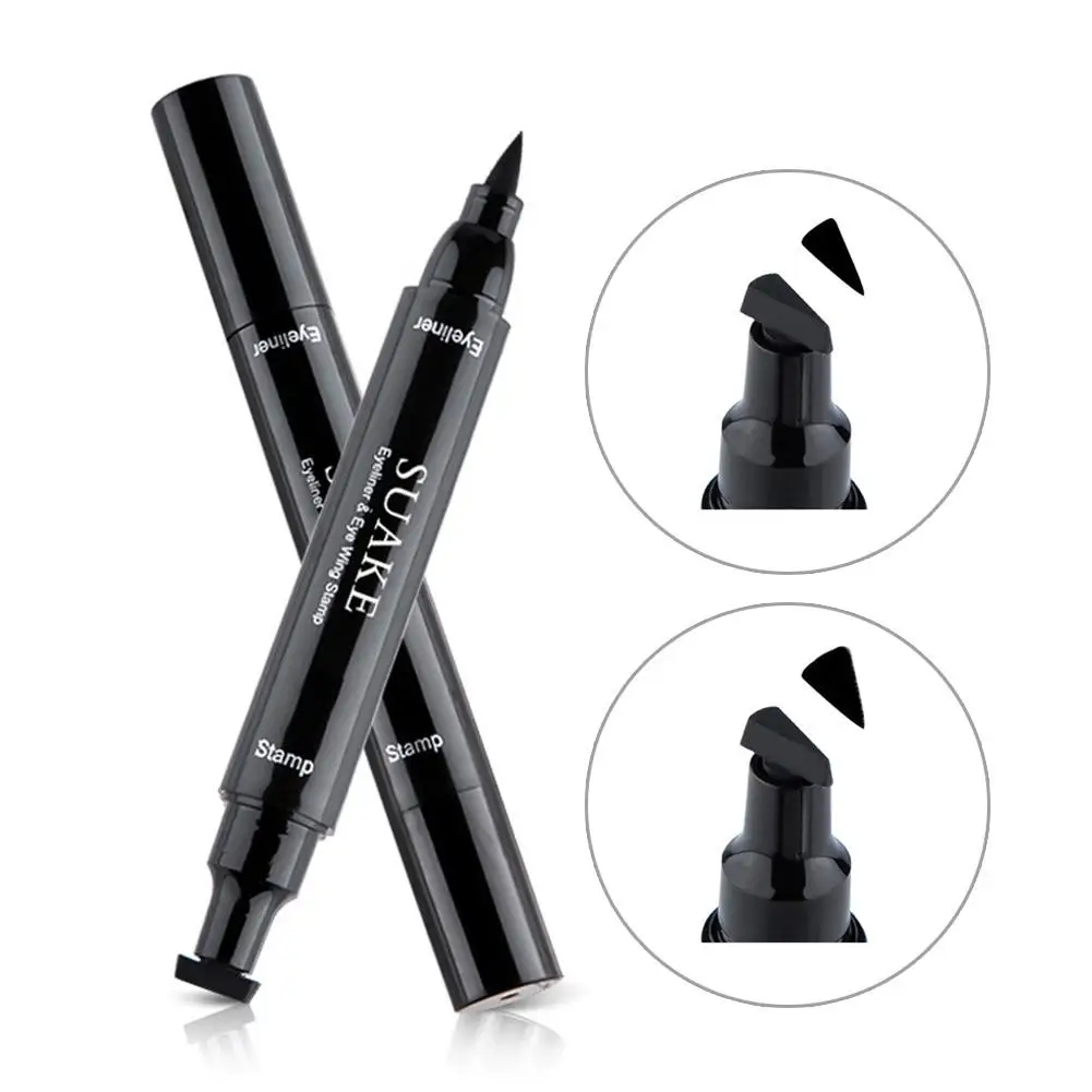 Black Eyeliner Double-ended Quick-drying Triangle Star Liquid Lasting Eyeliner Liner Pen Seal Waterproof Eye Pencil Non-smu M3M7