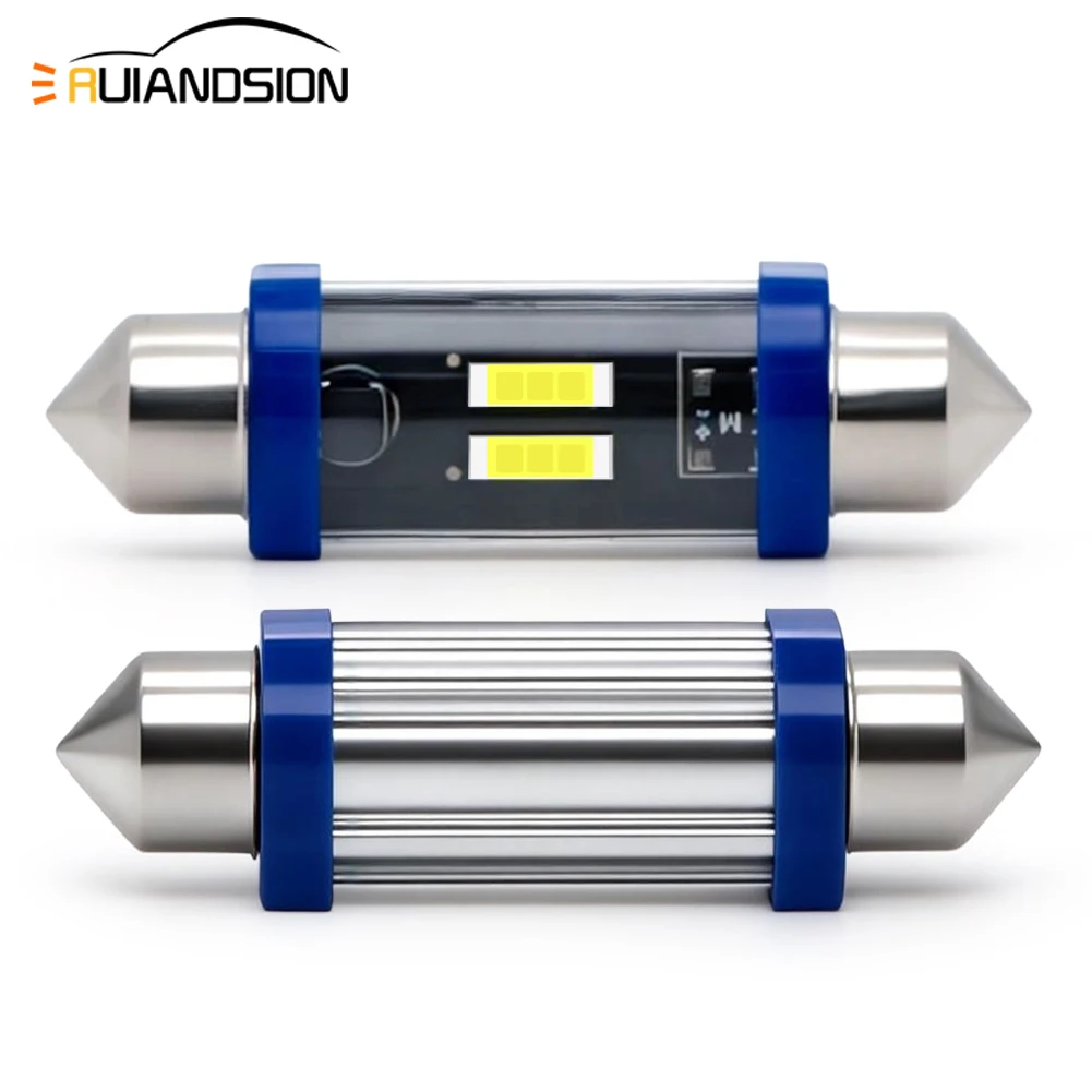 

6 шт. светодиодных ламп 42 мм 1860 SMD C5W C10W, 10-30В AC, 600 лм, CANBUS без ошибок, сверхъяркие, для освещения салона, чтения, багажника, боковых габаритных огней