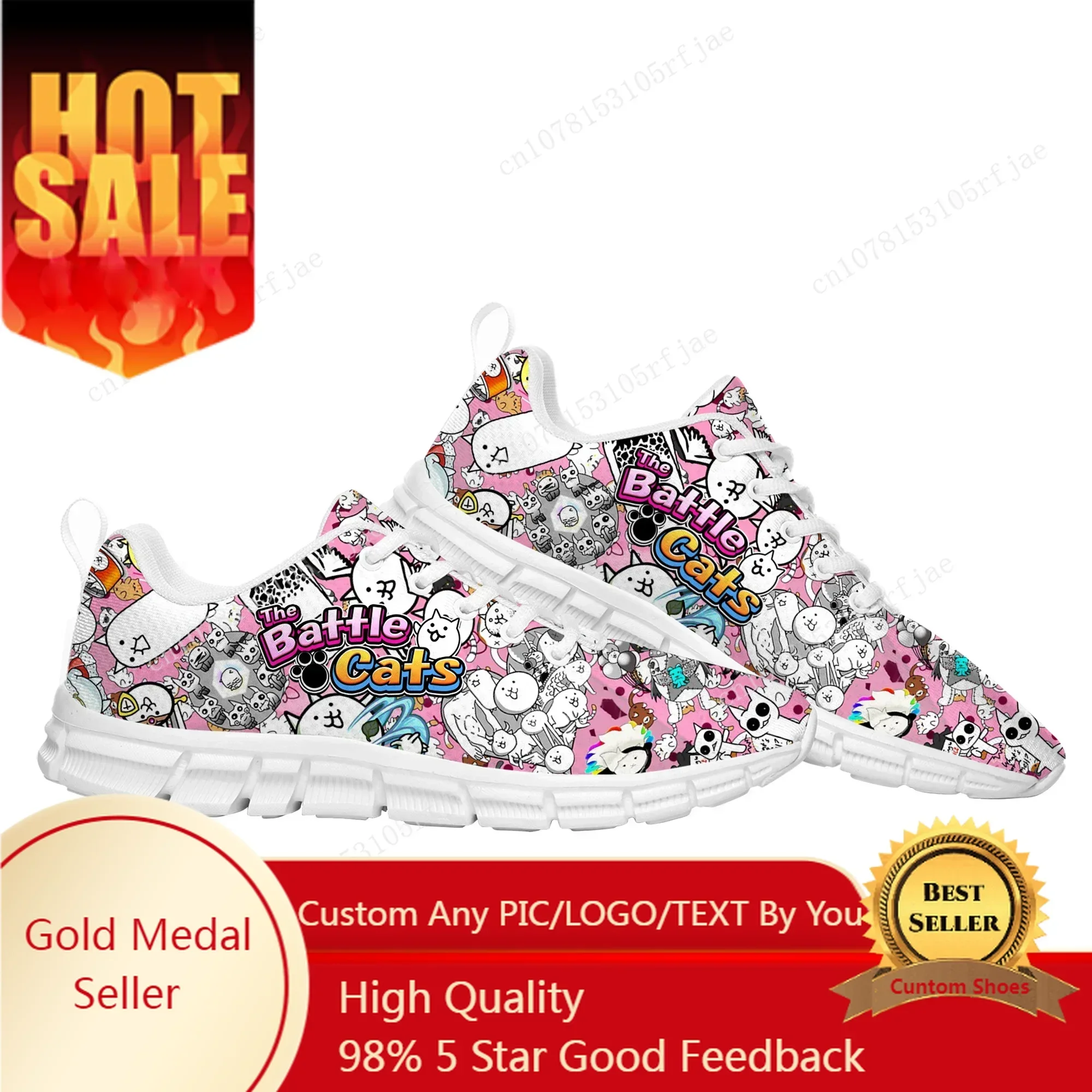 The Battle Cats Sports Custom Shoes Cartoon Game Men Women  Sneaker Fashion Tailor Made Couple Built Shoes