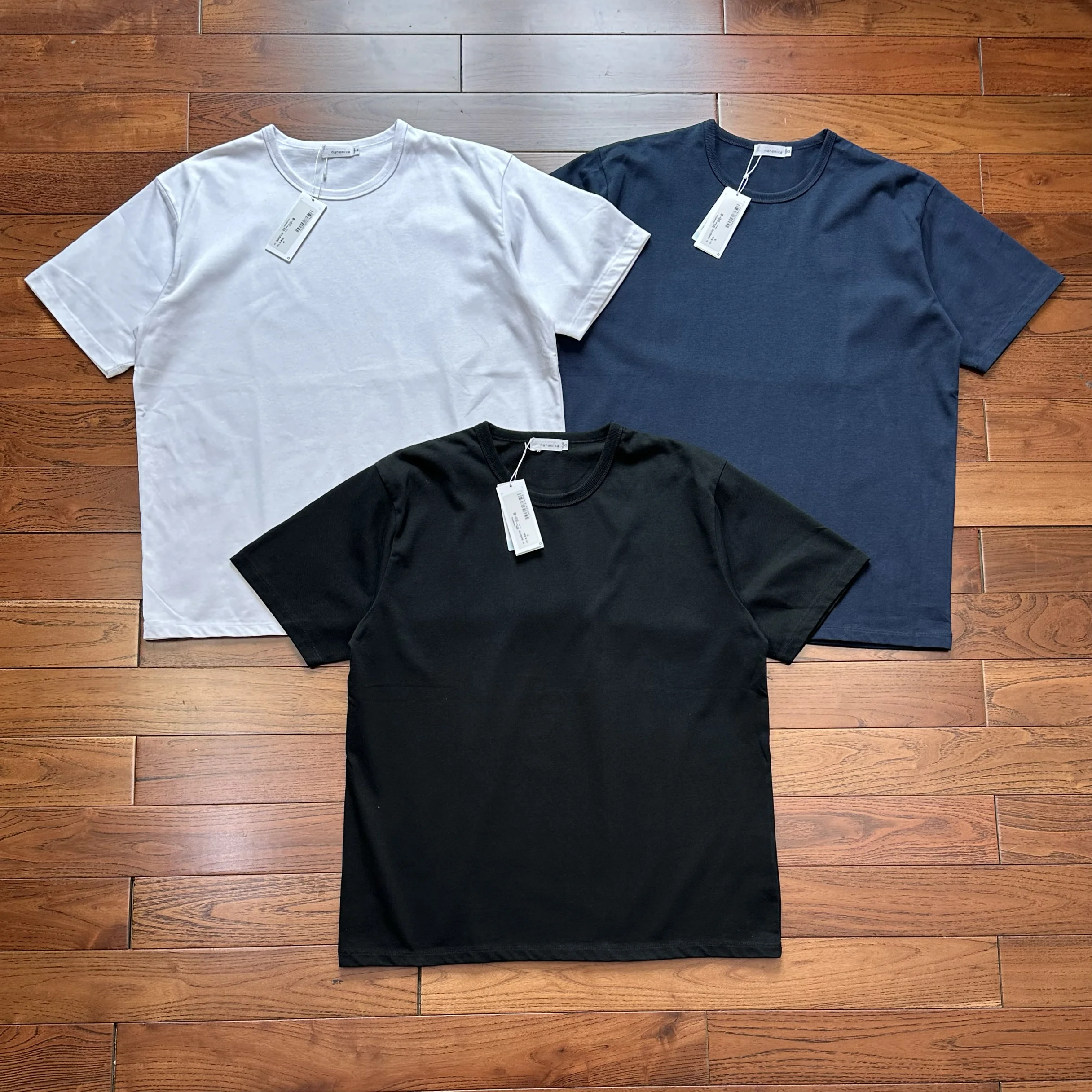 

Футболка из джерси NANAMICA, однотонная простая футболка с круглым вырезом и короткими рукавами, нейтральная