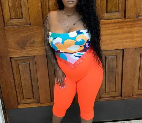 

Women's Spring Summer Strapless Off-Shoulder Silk Scarf Knotted Solid Color Crop Pants Set Elegant Casual Outfit